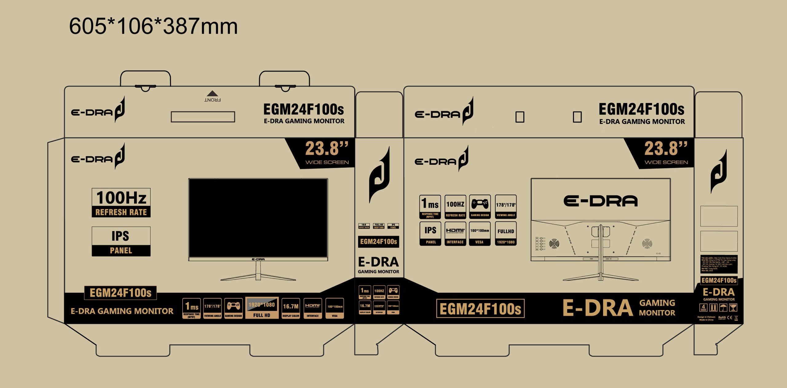 Màn hình Gaming E-Dra EGM24F100S 23.8Inch - Hàng chính hãng