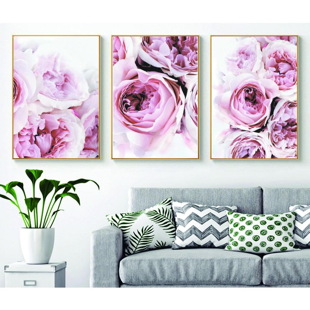 - Bộ tranh canvas CHIM CÔNG 3 bức treo tường có khung phong cách hiện đại- Phòng Khách - Phòng ngủ