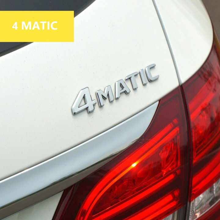 Tem, Decal logo inox 3D chữ nổi 4 MATIC dán xe đuôi ô tô, xe hơi G30209