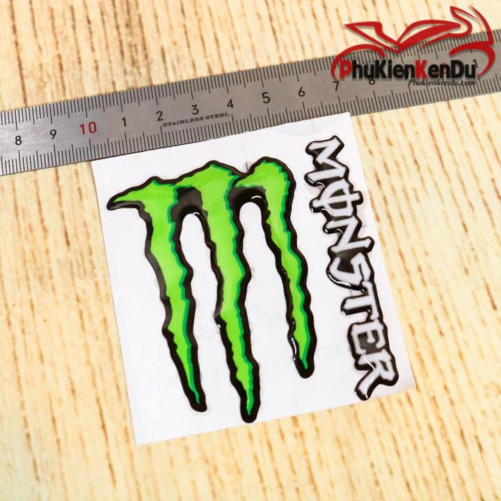 TEM NỔI CHỮ MONSTER 1 CẶP LOẠI NHỎ