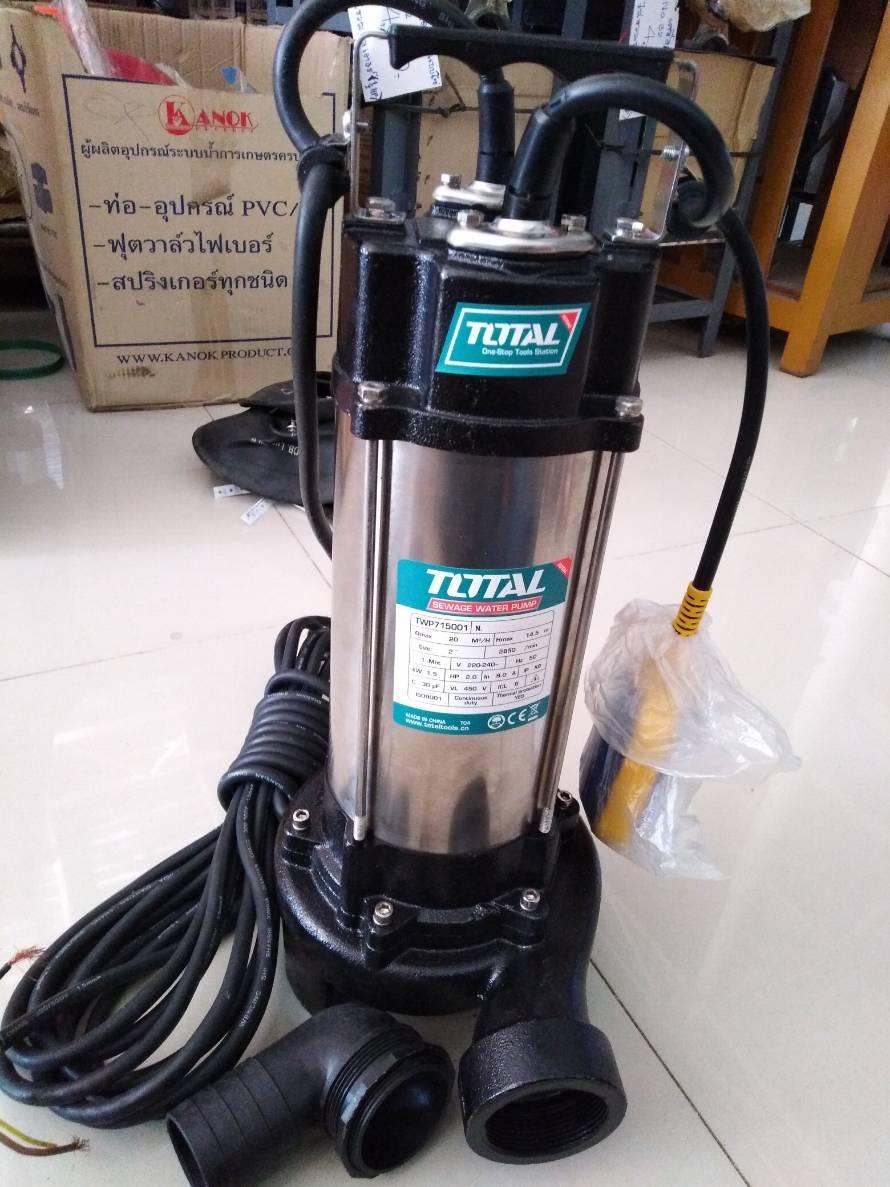 MÁY BƠM CHÌM NƯỚC THẢI KÈM LƯỠI CẮT 1500W TOTAL TWP715001 - HÀNG CHÍNH HÃNG