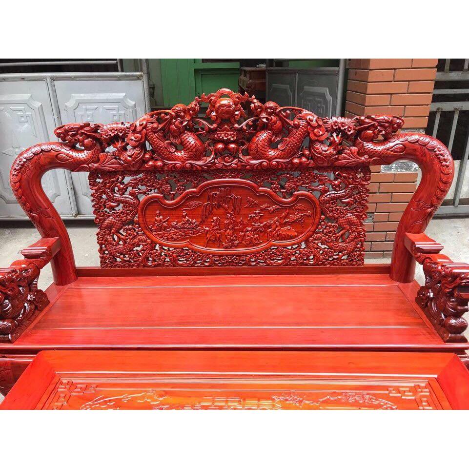 Bộ bàn ghế rồng mai gỗ hương đỏ nam phi
