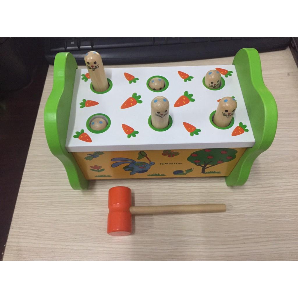 Đập Chuột Gỗ 6 Lỗ 1 Búa - Chất Liệu Gỗ Siêu Bền Siêu Đẹp