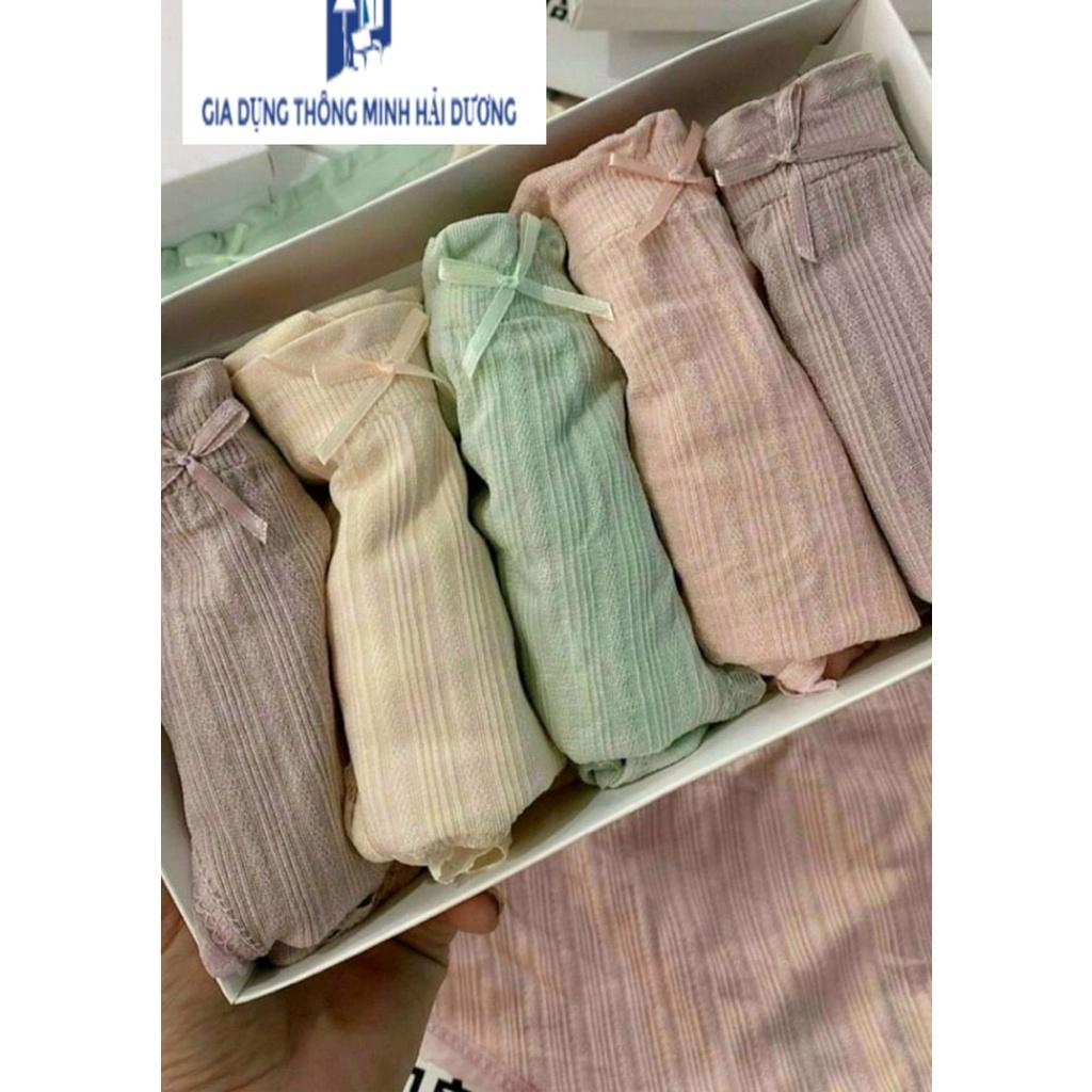 Hộp 5 quần lót nữ cotton cao cấp kháng khuẩn, mềm mại size 40-62 kg