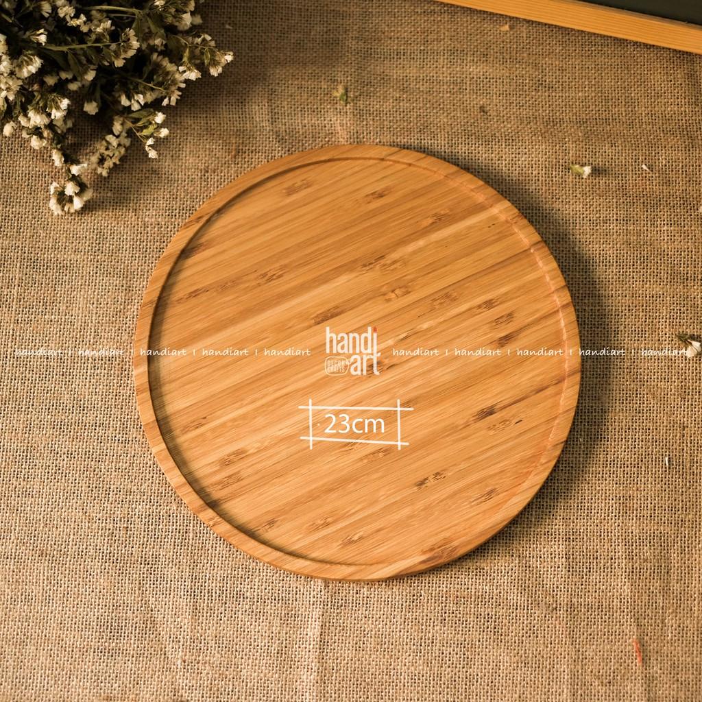 Khay gỗ tre hình tròn - Khay tre đựng thức ăn - Khay tre tự nhiên- bamboo wooden tray