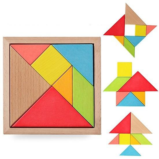 Đồ chơi gỗ, Tangram đôi đồ chơi giáo dục cho bé phát triển trí não