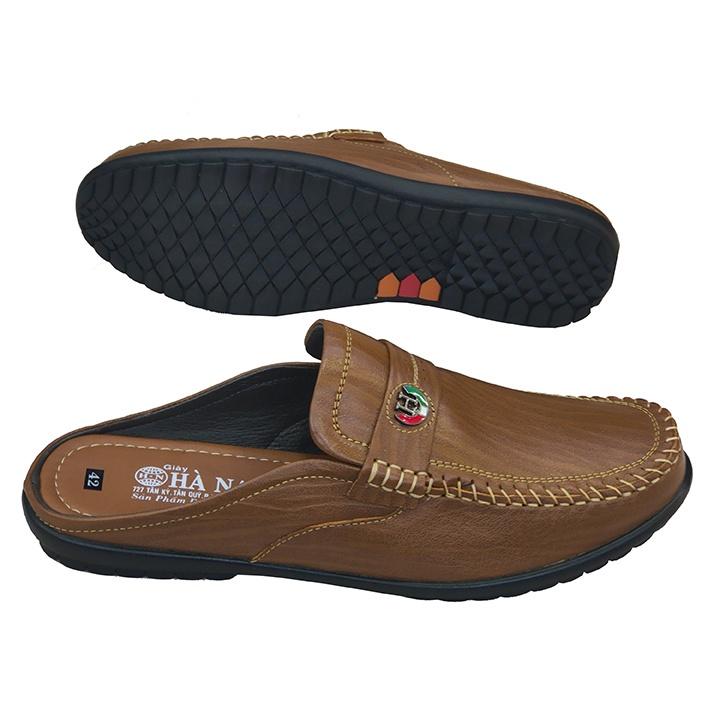 Dép Bít Mũi Nam Da Bò Thật TiTi ĐÔ Cao Cấp GSB2080d
