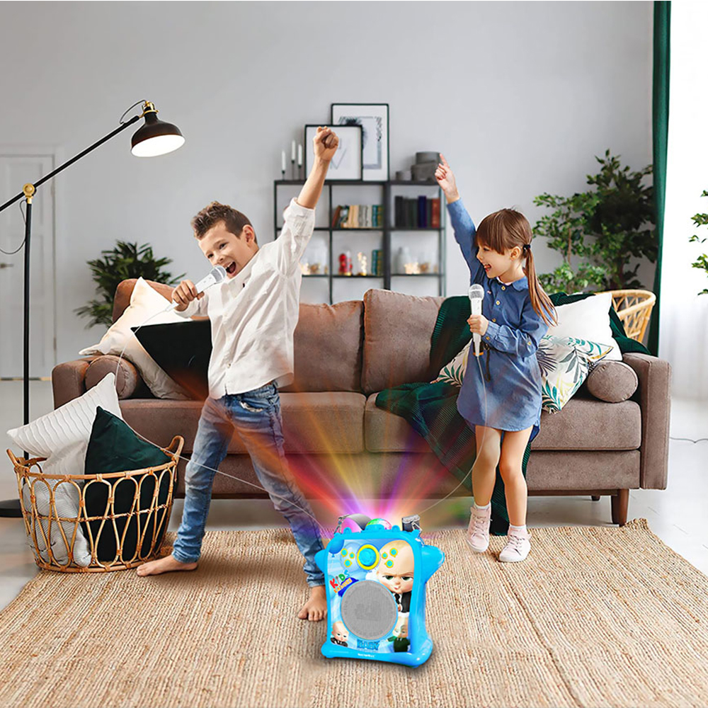 Loa SoundMax Bluetooth KIDS | Loa karaoke trẻ em SoundMax Kids | Loa quà tặng trẻ em | Công suất 20W Hỗ trợ Bluetooth USB karaoke AUX in out Đèn LED RGB Tặng 2 micro có dây - Hàng Chính Hãng