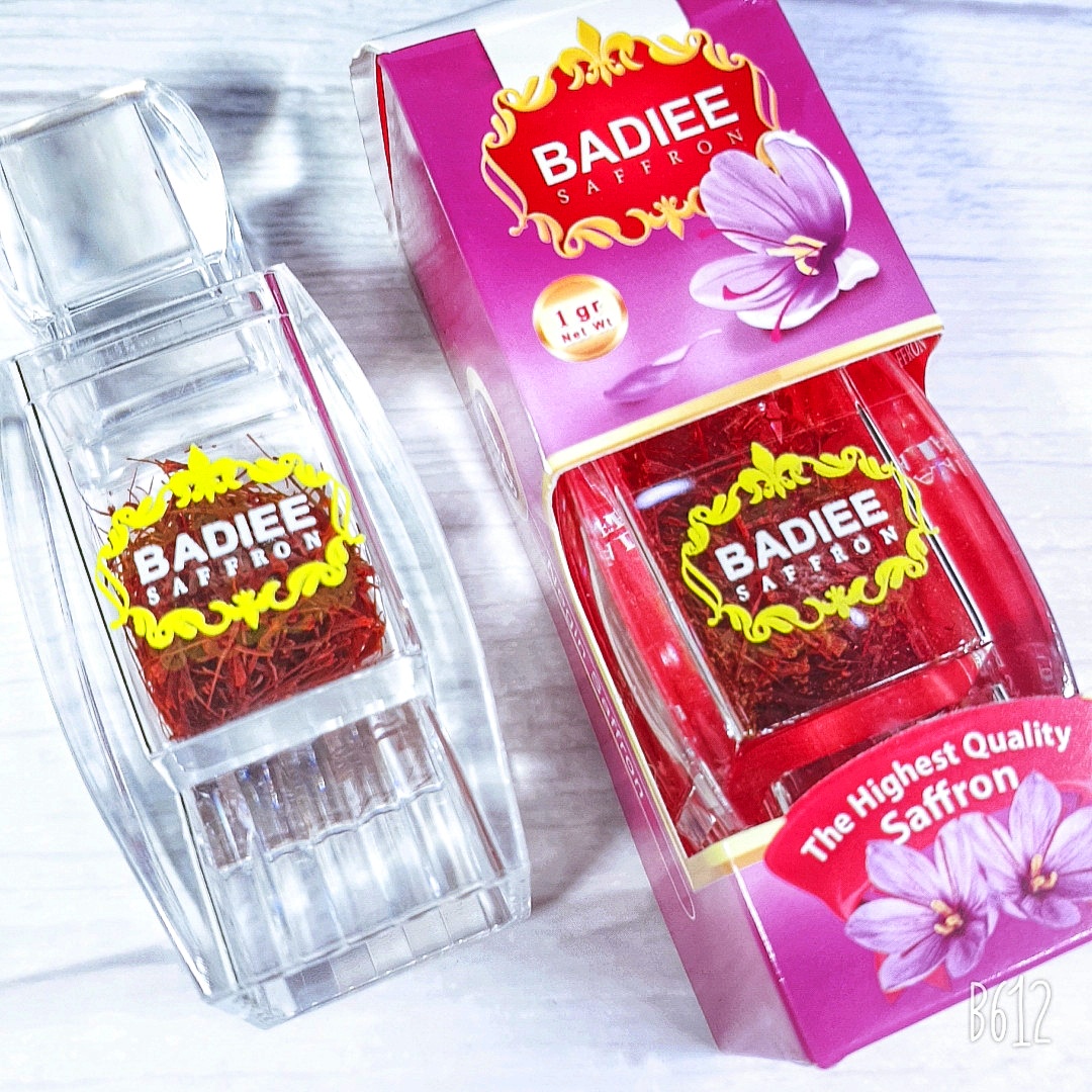 BADIEE Saffron Nhụy Hoa Nghệ Tây Iran, Lọ 1gram, Super Negin, tem kiểm định mộc đỏ, hàng Công ty nhập Chính Ngạch