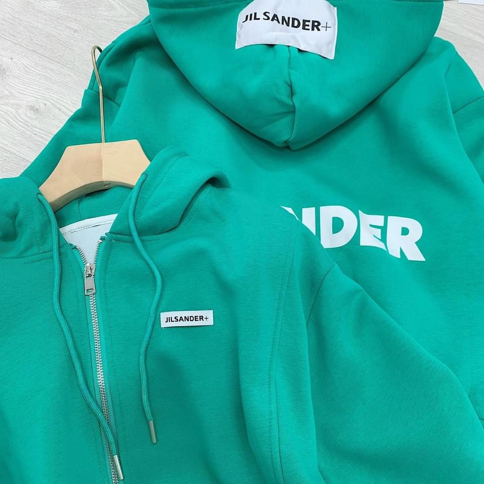 Áo khoác bomber nữ, áo bomber nỉ thu đông có mũ Jil Sander 3 màu