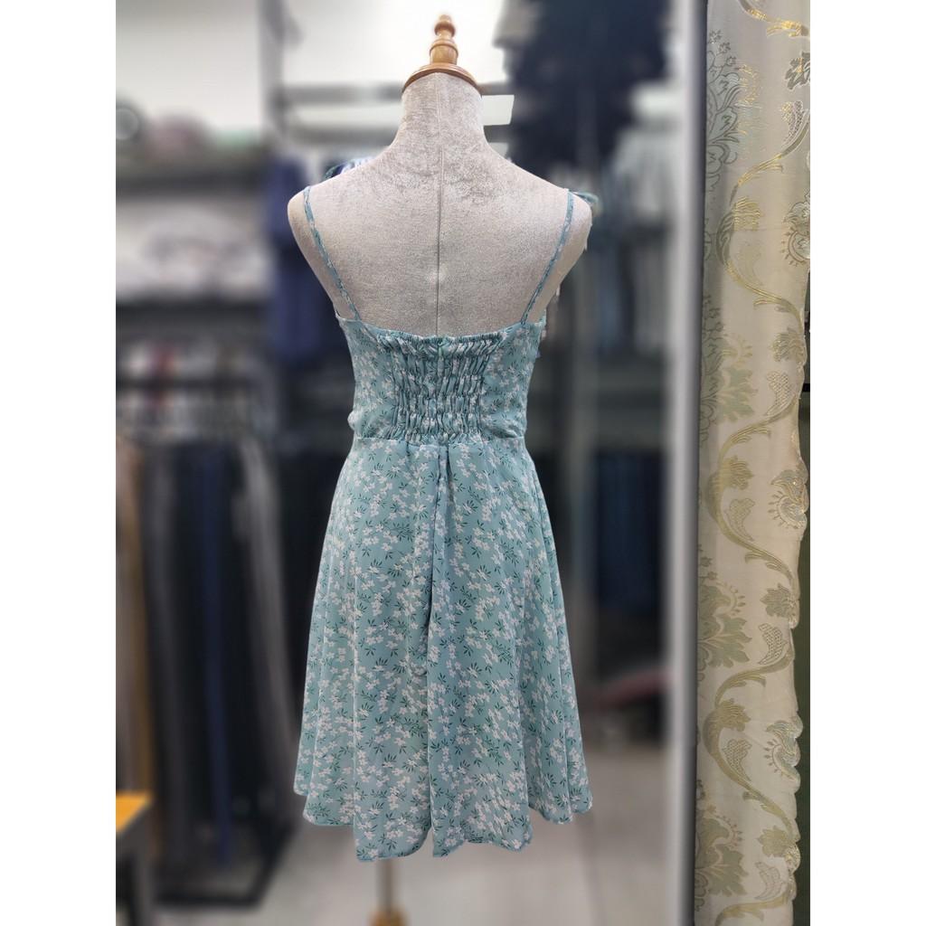 Đầm 2 Dây Thắt Nơ Vai - Chun Lưng