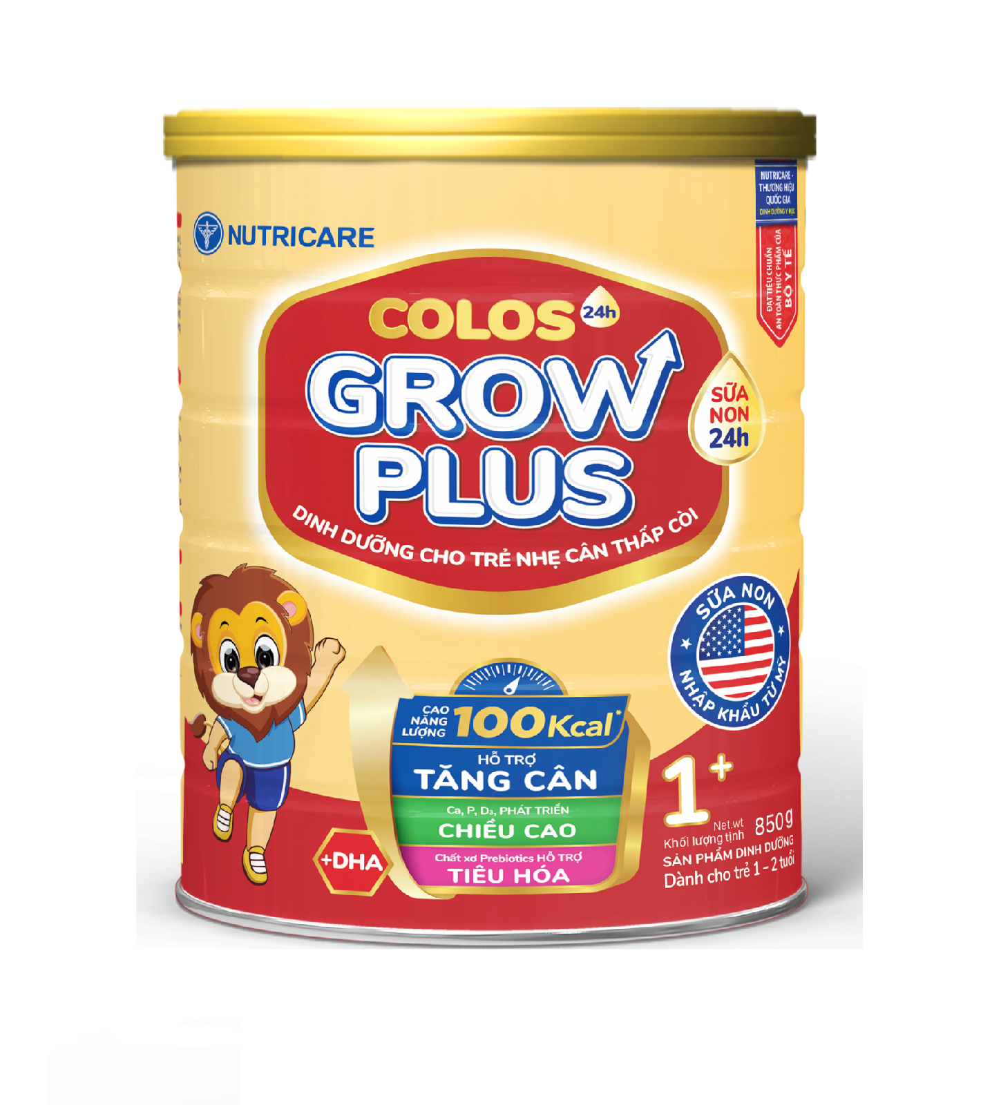 Sữa công thức Colos 24h Grow Plus 1+ lon 850g - giúp trẻ phát triển toàn diện