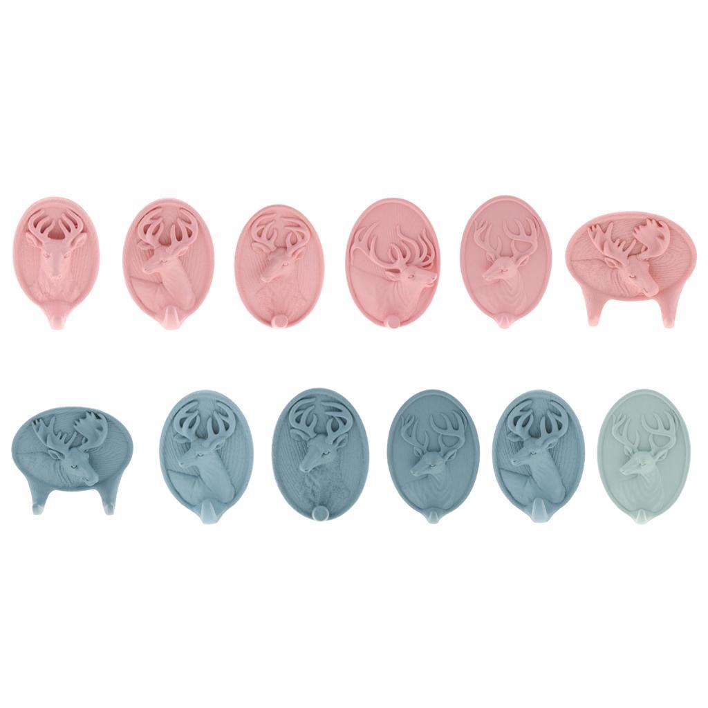 3D Resin Animal Deer Head Self-adhesive Hook Wall Hanger Hooks Rack