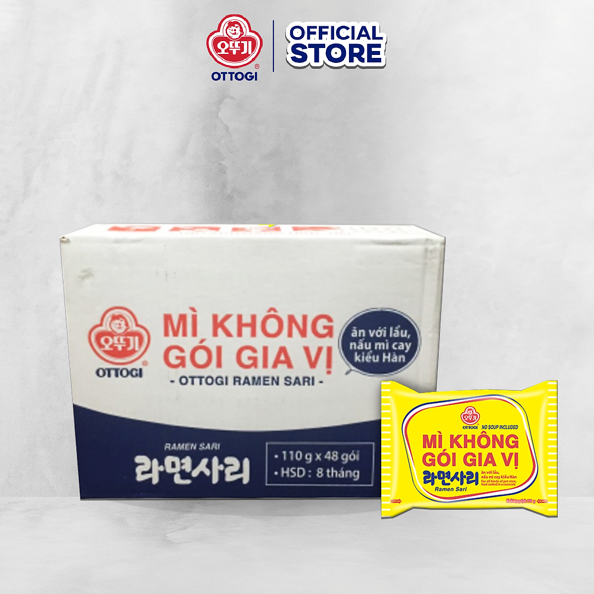 Thùng 48 Gói Mì Không Gói Gia Vị Ottogi