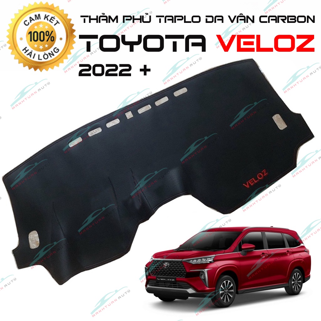 Thảm Taplo Da vân Carbon Cao Cấp cho xe Toyota Veloz Cross đời 2022 - 2023 hàng cao cấp