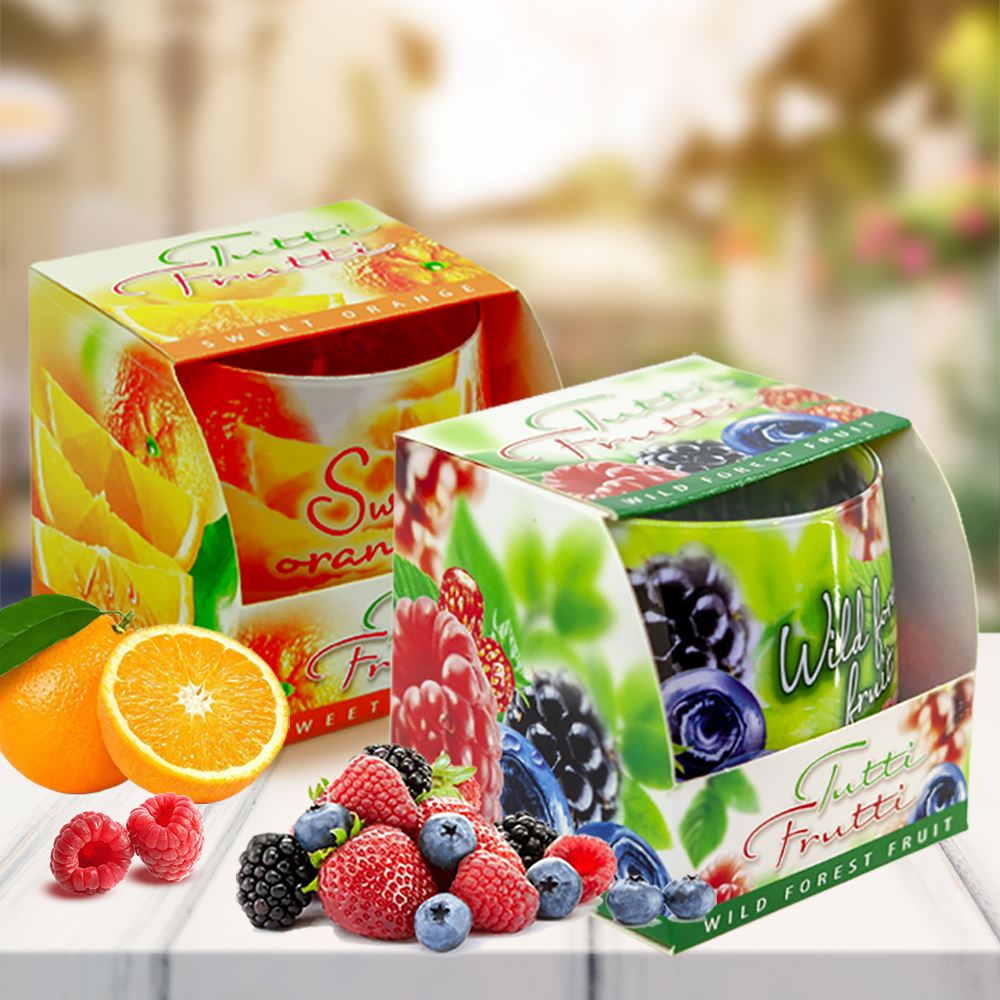 Combo 2 ly nến thơm Bartek nhập khẩu Châu Âu Tutti Frutti 100g - trái cây rừng