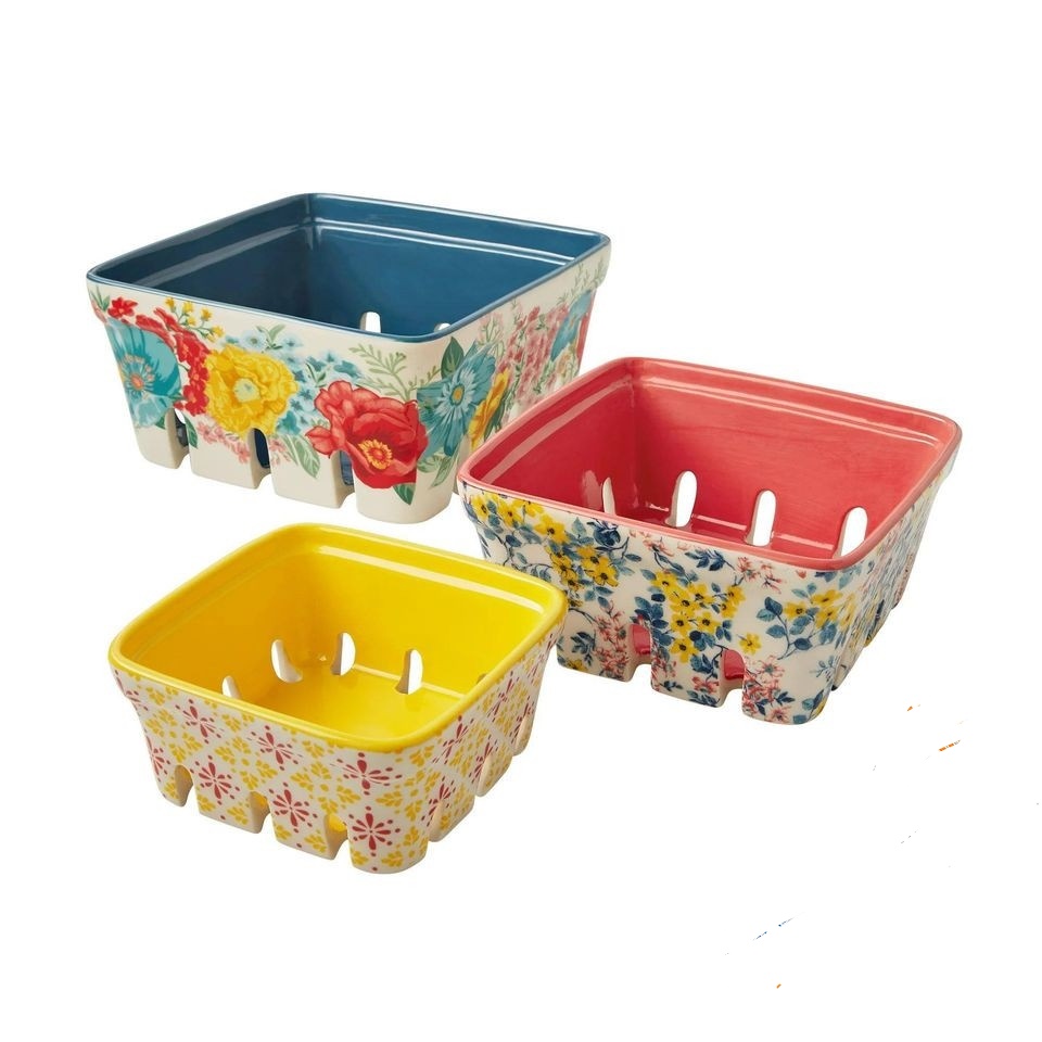 SET 3 ÂU SỨ THỦNG THE PIONEER WOMAN FANCY FLOURISH Hàng chính hãng