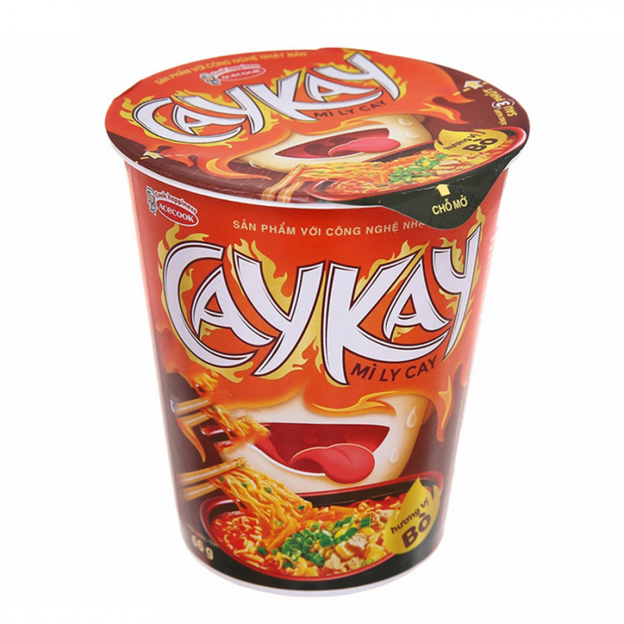 Thùng 24 Ly Mì Caykay Vị Bò Acecook (66g/Ly)