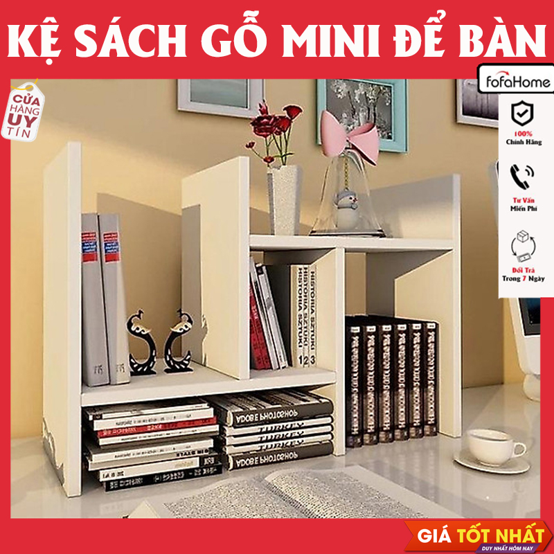 Kệ Sách Gỗ MDF Để Bàn Đa Năng Tuỳ Biền Sắp Xếp Linh Hoạt Thanh Lịch Giúp Gọn Gàng Bàn Làm Việc
