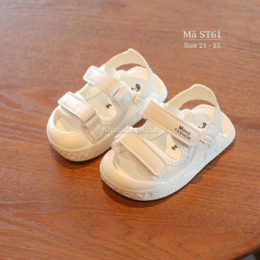 Dép quai hậu sandal bít mũi cho bé trai bé gái màu trắng êm mềm chống trơn trượt phù hợp trẻ em 1 2 3 tuổi ST61_SG59