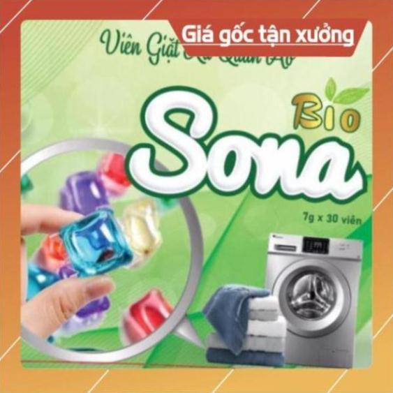 VIÊN GIẶT XẢ 2 IN 1 SONA - HỘP 30 VIÊN, Lưu Hương Lâu, Làm Mềm Vải, Không Gây Kích Ứng Da