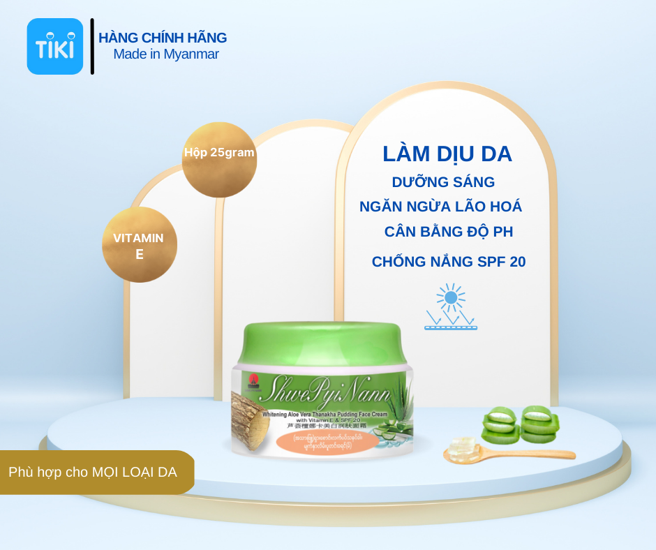 KEM DƯỠNG ẨM WHITENING ALOVERA THANAKHA PUDDING FACE CREAM