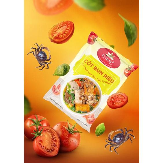 1 lốc 16 gói Gia vị bún riêu - Gia vị bún riêu nêm sẵn - Cốt bún riêu TITOM 55g