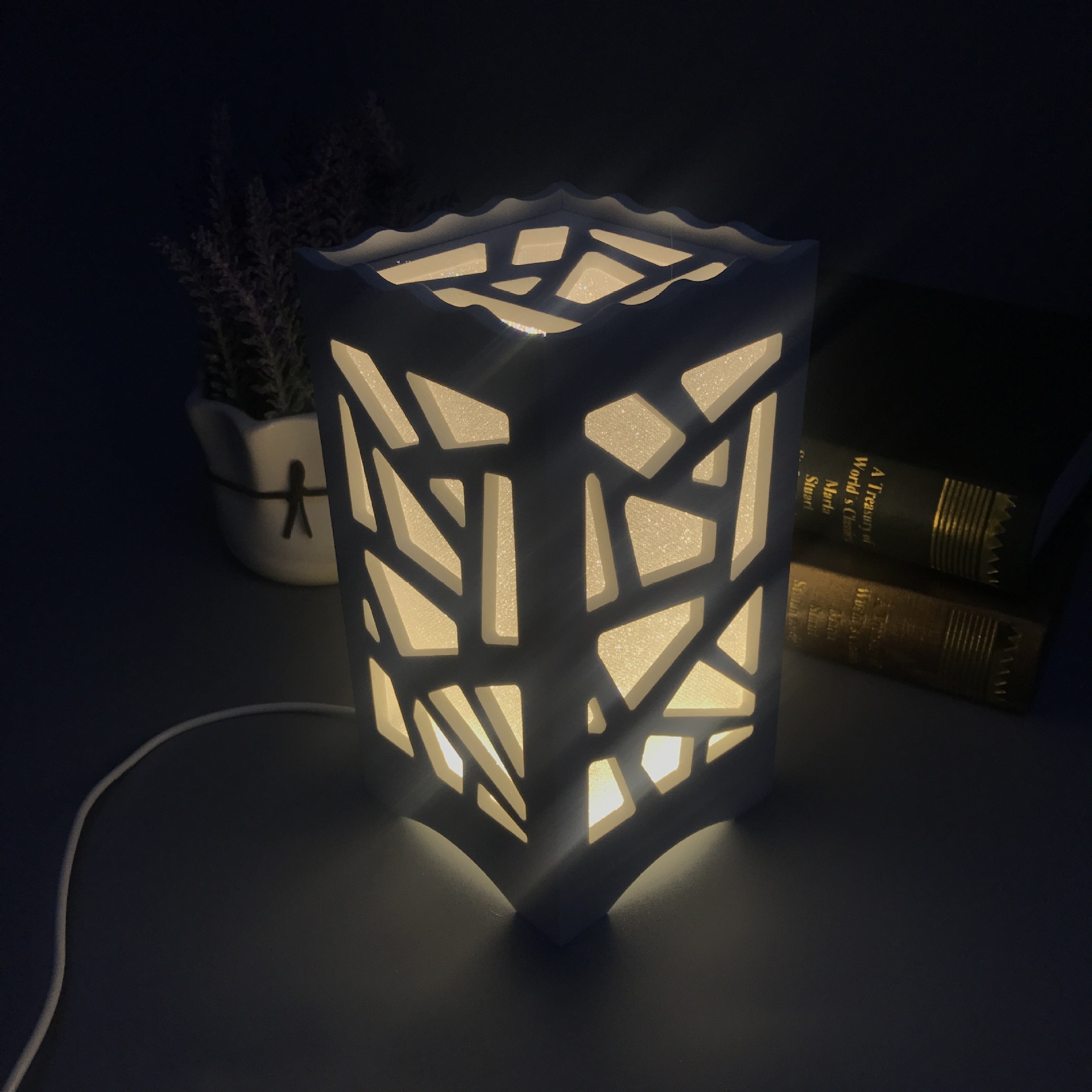 ĐÈN LED 3D CHẠM KHẮC GIẢ GỖ TRANG TRÍ MẪU KHỐI NƯỚC