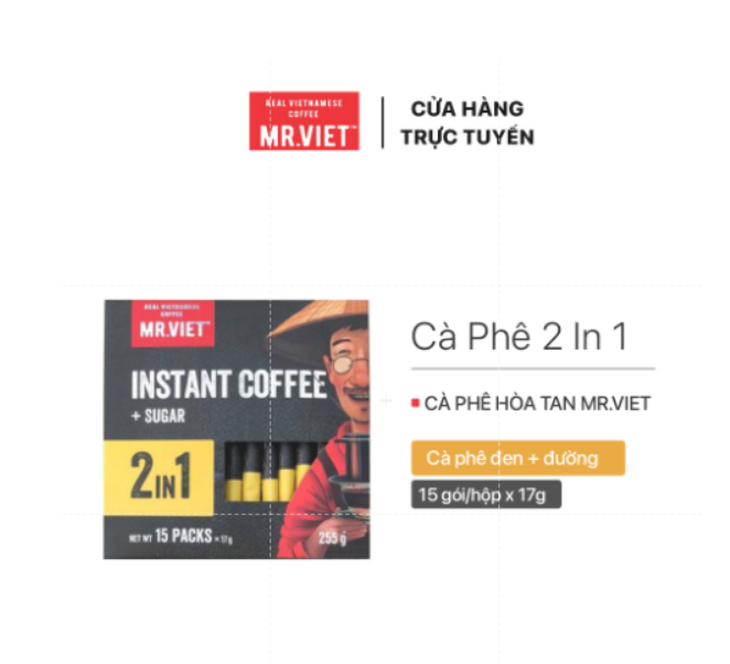 Cà Phê Hoà Tan Mr.Việt - 2 trong 1 Instant Coffee