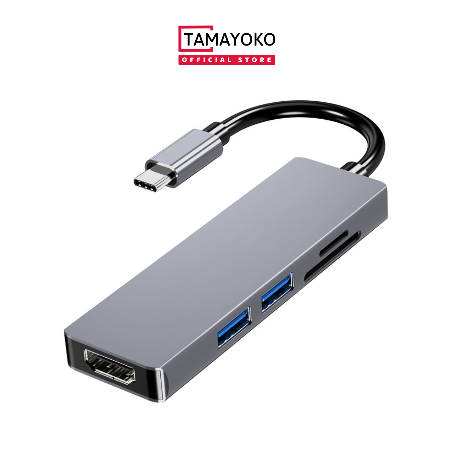 Hub Chuyển Đổi Type C to TF/SD/USB 3.0/USB 2.0/ HDMI 4K- Hàng Chính Hãng Tamayoko