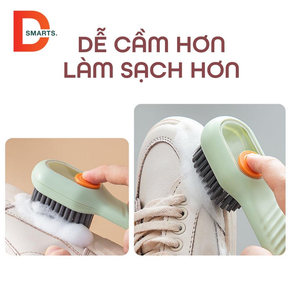 Bàn chải chà giày có ngăn chứa nước giặt, Bàn chải cọ rửa đa năng 3 trong 1 có hộc chứa xà phòng có thể treo tường