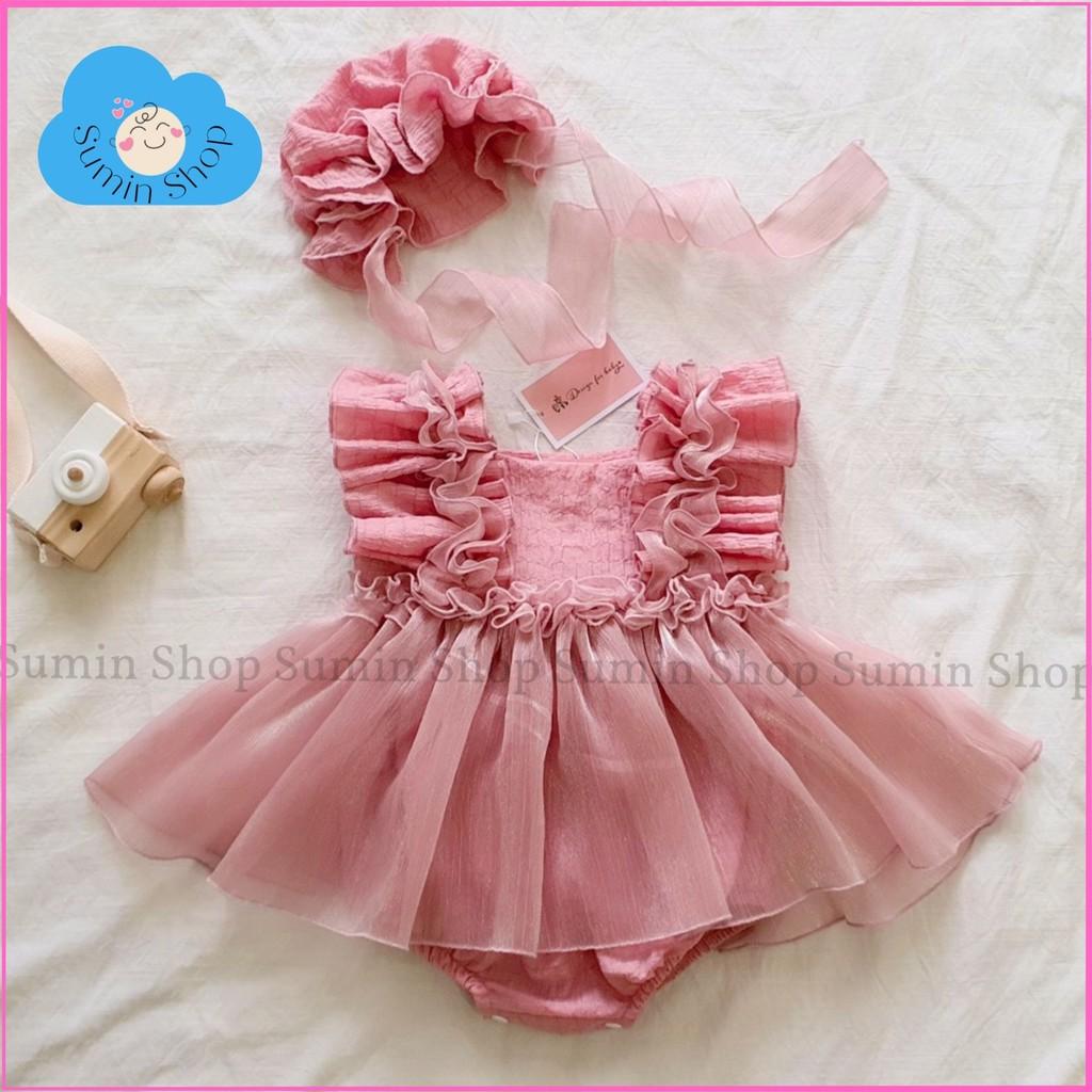 Bodysuit cho bé gái, mẫu set body chip bé gái từ sơ sinh đến 13kg thiết kế cao cấp SUMIN KIDS (TẶNG KÈM NÓN) 01