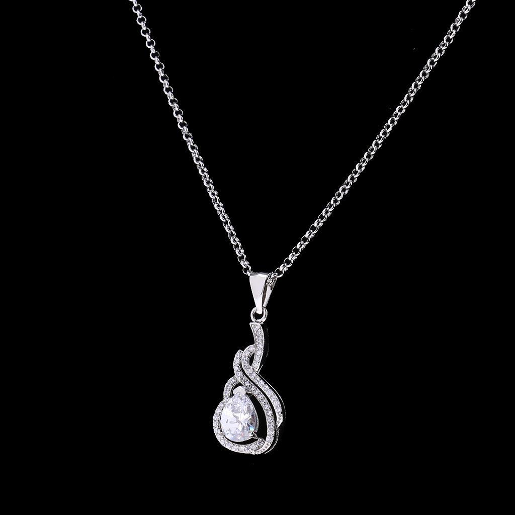 Rhinestone Charm Pendant Necklace Long Chain Women Jewelry