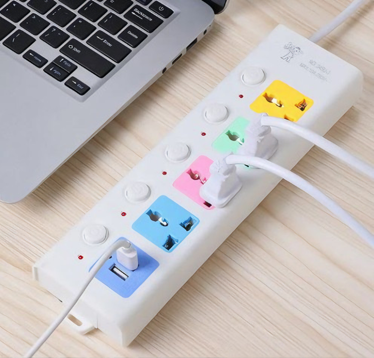 Ổ cắm điện B40 đa năng cao cấp chống giật 2 cổng cắm USB công suất 2500W có chốt an toàn dây dài 1.8m - Hàng chính hãng