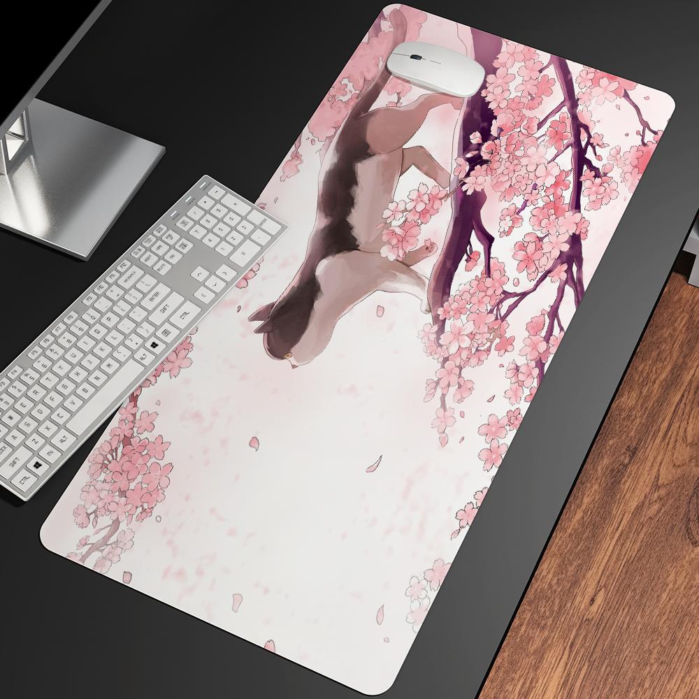 Màu Hồng Dễ Thương Hoa Anh Đào Hoa Game Thủ Decoracion Miếng Lót Chuột DIY Lớn 900X400 Mở Rộng Cao Su Bàn Phím Máy Tính Thảm Mousepad