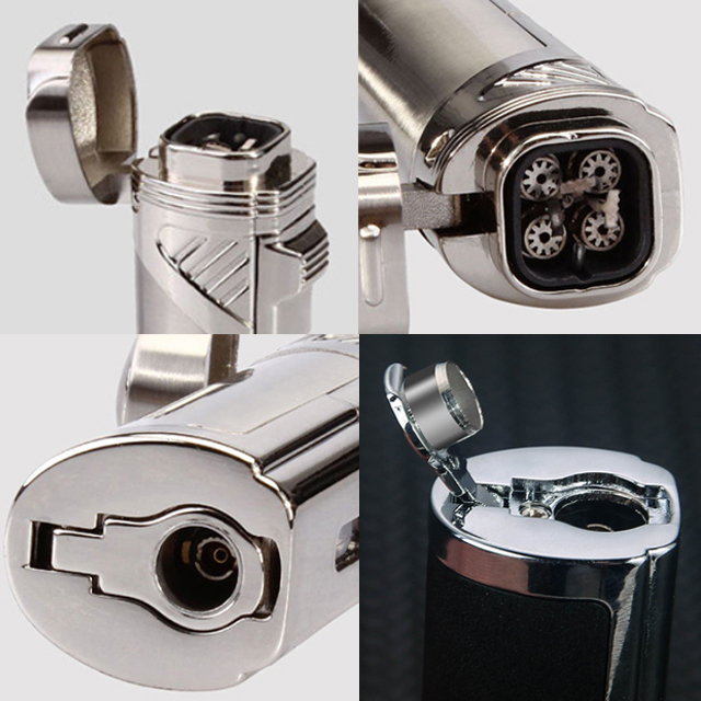 Vỏ Hột Quẹt Bật Lửa khò 4 tia Cực Mạnh Lubinski SK8 kiêm đục, hiển thị mức nhiên liệu, đẹp độc lạ - dùng gas cao cấp