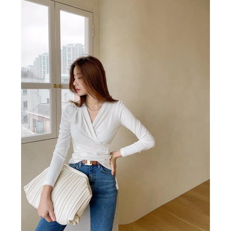 F1016 ÁO THUN TAY DÀI TÀ ĐẮP CHÉO