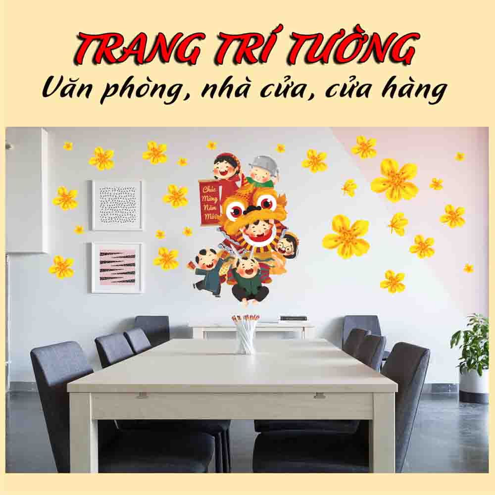 Sticker decal hình dán trang trí tết - Vui Đón Xuân Về