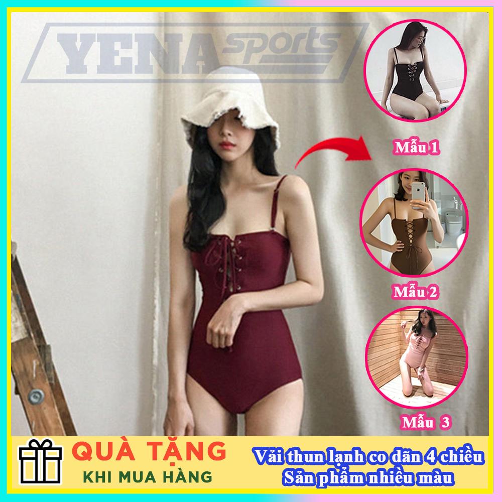 Đồ bơi nữ Bikini nữ 1 mảnh đồ bơi nữ đan ngực 2 dây vai tôn dáng quyến rủ gợi cảm chất liệu thun lạnh co dãn 4 chiều chất dày thoải mái | LM026
