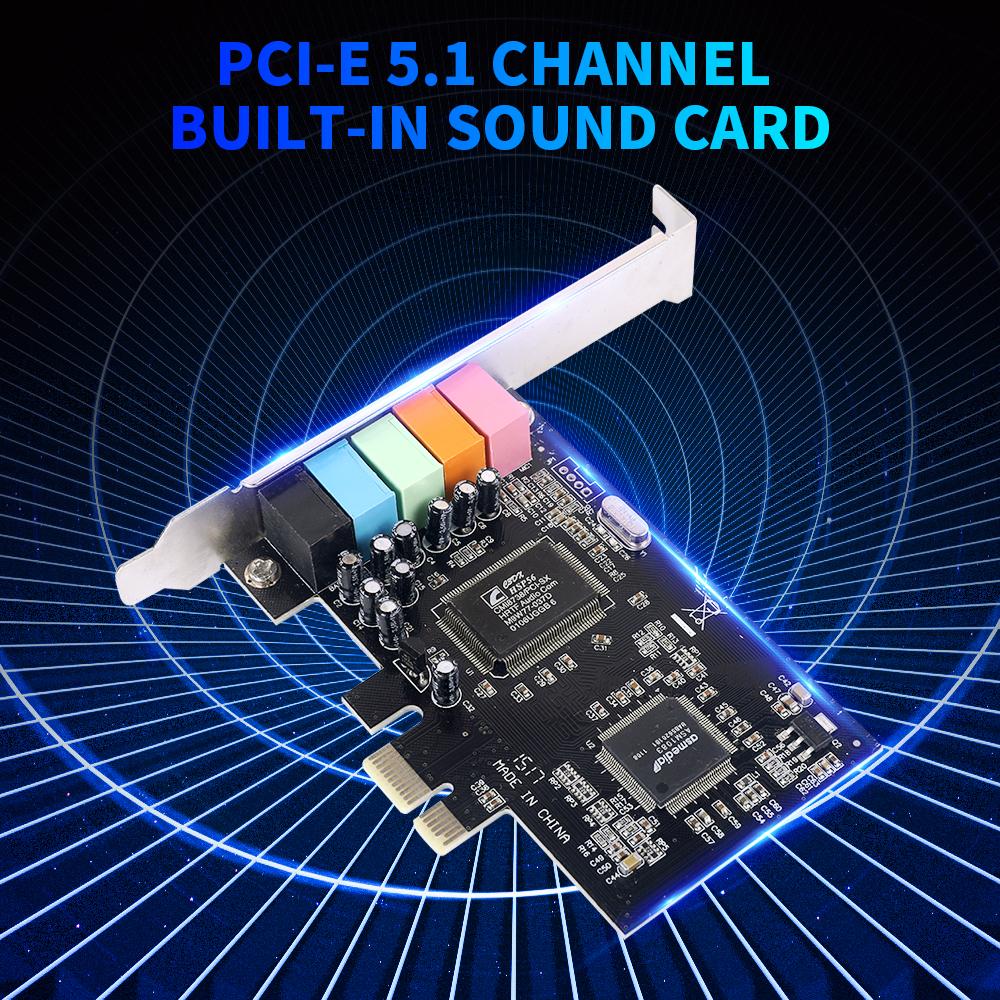 Card âm thanh PCI-E CMI8738 5.1 cho máy tính để bàn Hỗ trợ âm thanh đầu ra âm thanh vòm 6