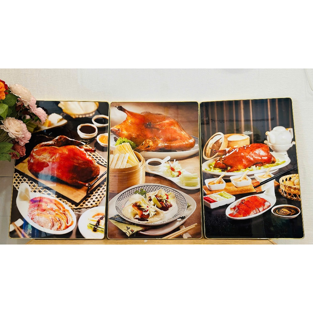 (HCM) Tranh treo tường tráng gương vịt quay Bắc Kinh 5 trang trí quán ăn kèm đinh