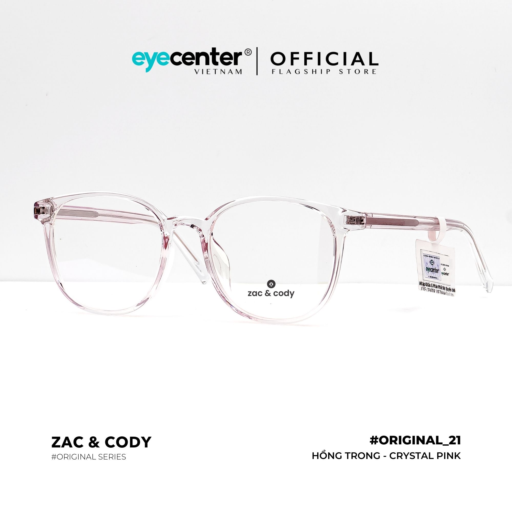 Gọng kính cận nam nữ B21-S chính hãng ZAC CODY lõi thép chống gãy cao cấp nhập khẩu by Eye Center Vietnam