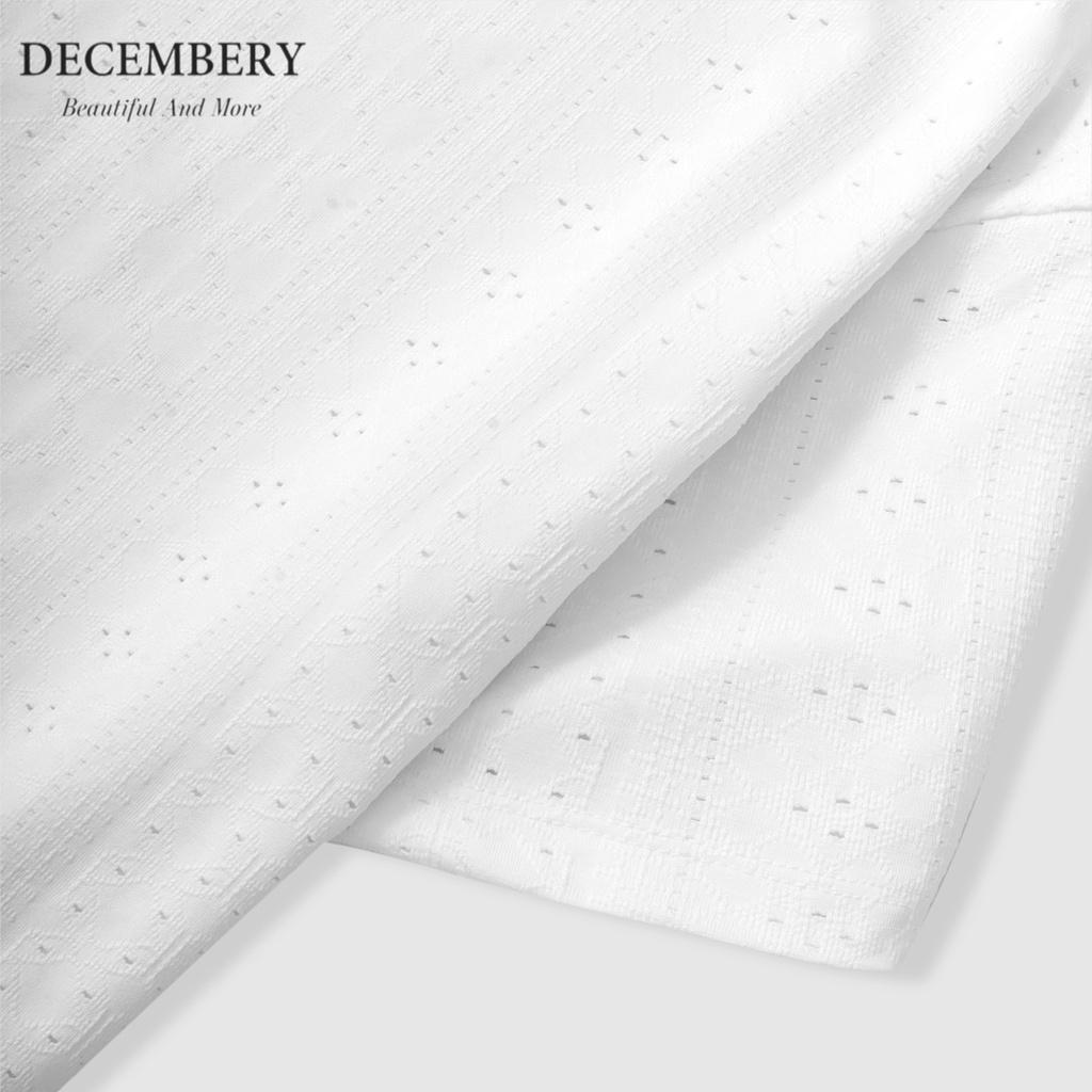 Áo Thun Decembery Dáng Croptop Vải Dệt Kim A23-01