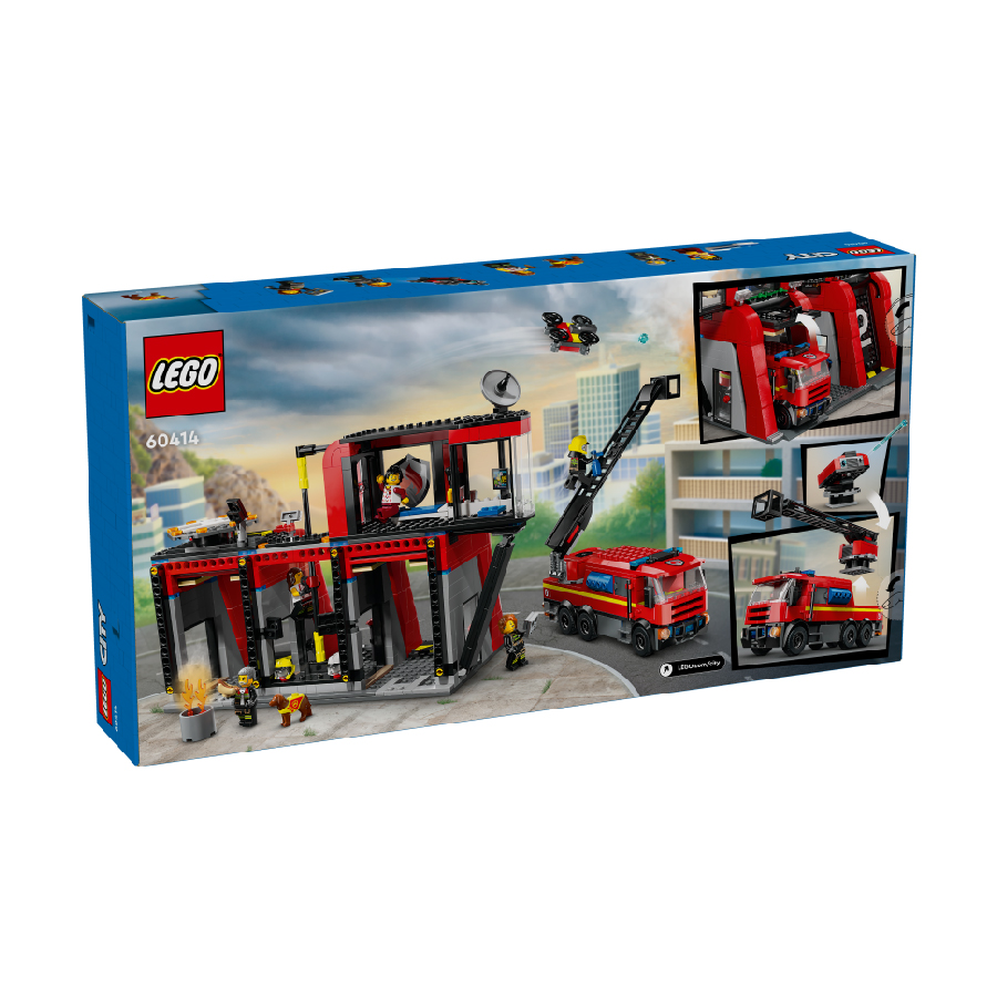 Đồ Chơi Lắp Ráp Trạm Cứu Hỏa Và Xe Cứu Hỏa LEGO CITY 60414 (843 chi tiết)