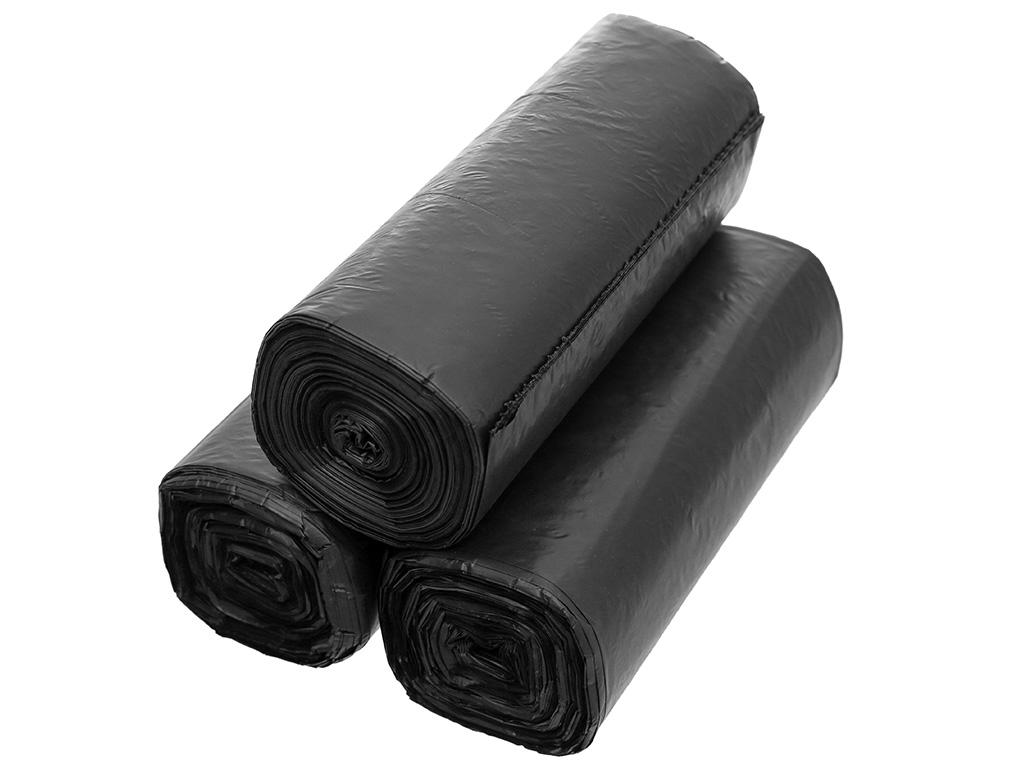 Set 3 Cuộn Túi Đựng Rác Size Trung 65X55Cm Tự Phân Hủy Màu Đen Nặng 1Kg