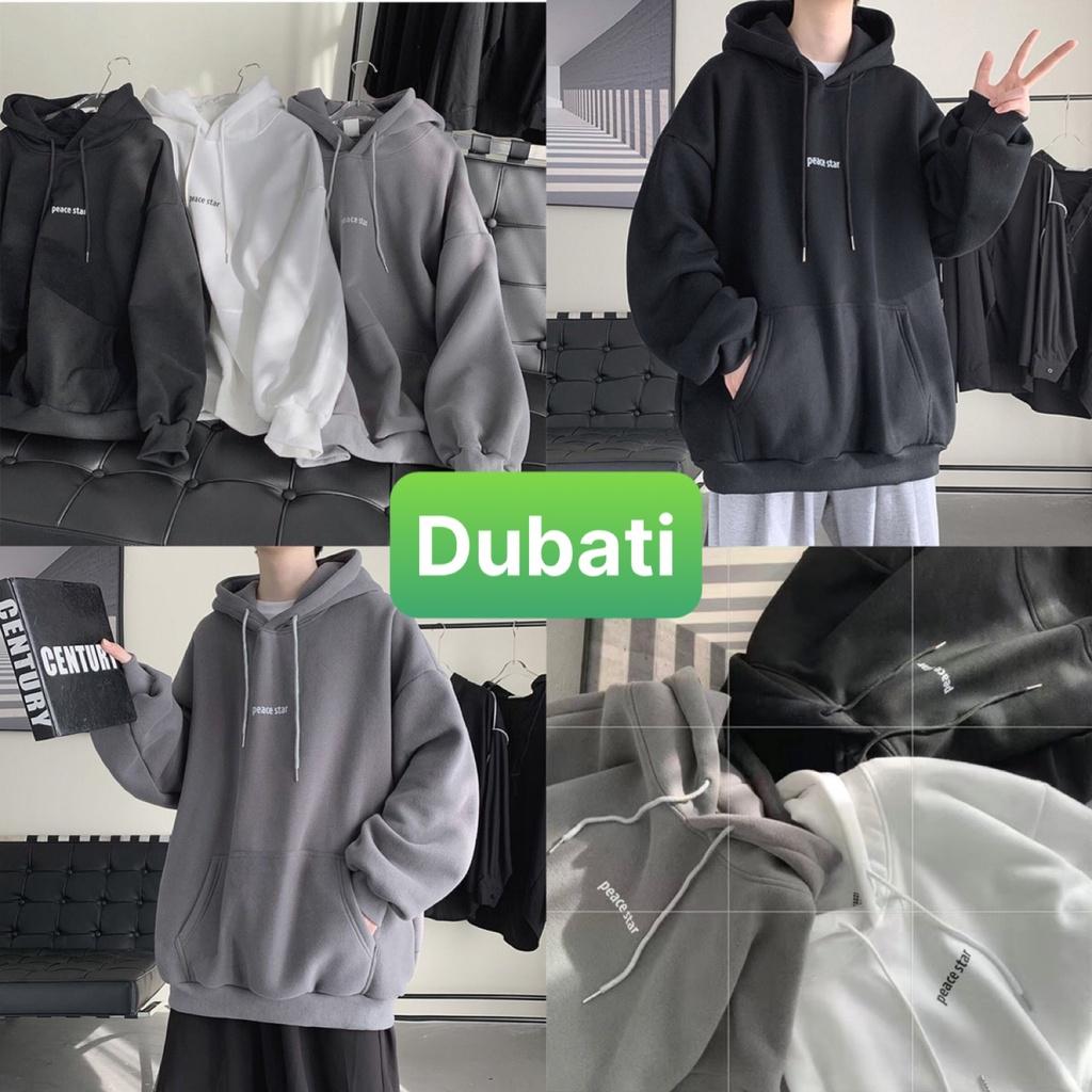 ÁO HOODIE NAM NỮ, ÁO KHOÁC NỈ IN HÌNH CHỨ PEACE STAR FROM RỘNG DÀI TAY CHỐNG NẮNG SÀNH ĐIÊU - DUBATI FASHON