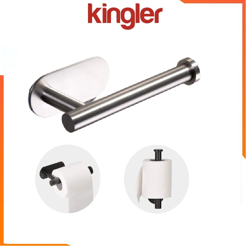 Giá - Móc Inox Treo Cuộn Giấy Vệ Sinh Trong Toilet Cao Cấp, Dán Tường Siêu Chắc, Không Khoan Tường. Kingler 4075