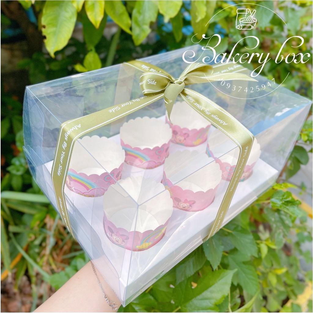 Hộp Đựng Cupcake Nhựa Trong 6 Ô - Làm Hộp Quà Tặng
