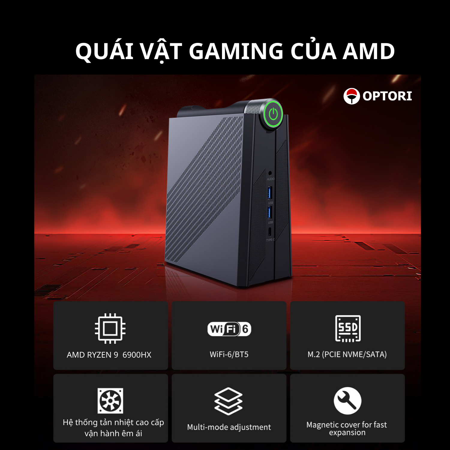 Máy tính đồ họa – PC Gaming – NUC AMD Ryzen9 6900HX - 8 core 16 luồng - 4.9Ghz (Hàng chính hãng)