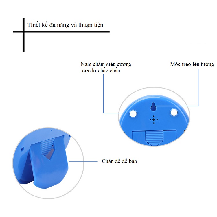 Đồng hồ báo thức, đo nhiệt độ, độ ẩm để bàn hoặc treo tường V2